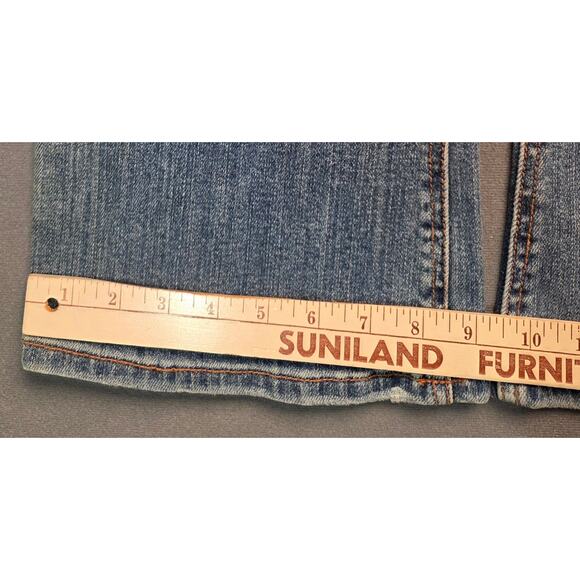 Y2K Roxy Denim Womens Jeans Size 31x32 Low Rise Flare Medium Wash Sunset Beach - Picture 6 of 9